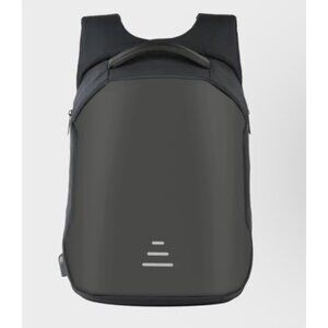 Anti-Theft Black Nylon Travel Laptop Backpack W/ USB Charger Port & Compartments